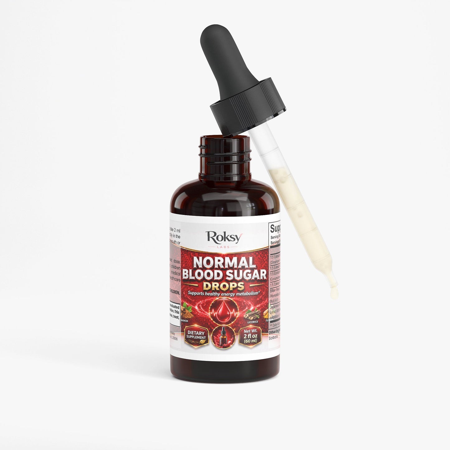 Normal Blood Sugar Drops, Cinnamon, Licorice, Turmeric 60ml