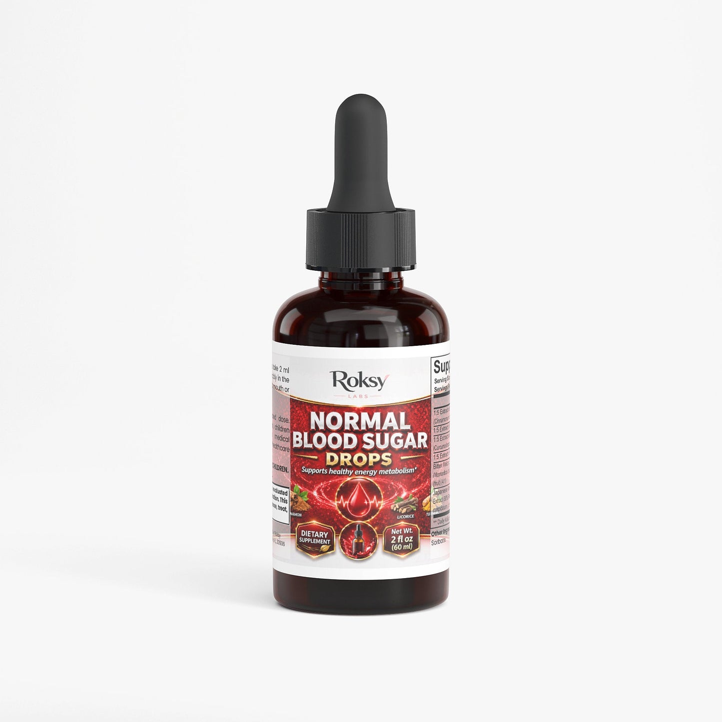 Normal Blood Sugar Drops, Cinnamon, Licorice, Turmeric 60ml