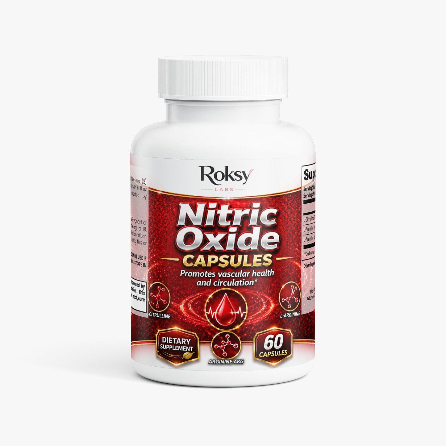 Nitric Oxide L-Citrulline, Arginine AKG. 60 capsules