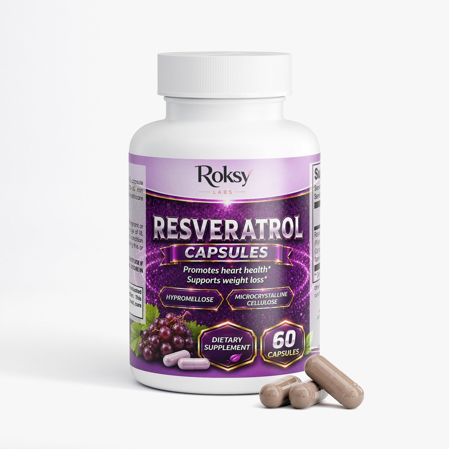 Resveratrol 50% 600mg 60 caps for weight loss and heart health