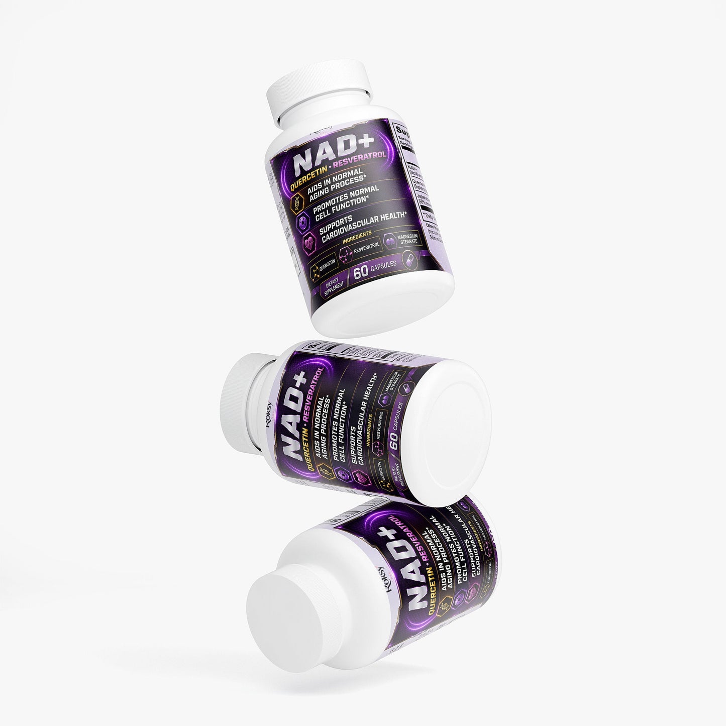 NAD+ Anti-Aging with Quercetin, Resveratrol, Magnesium Stearate 60 caps