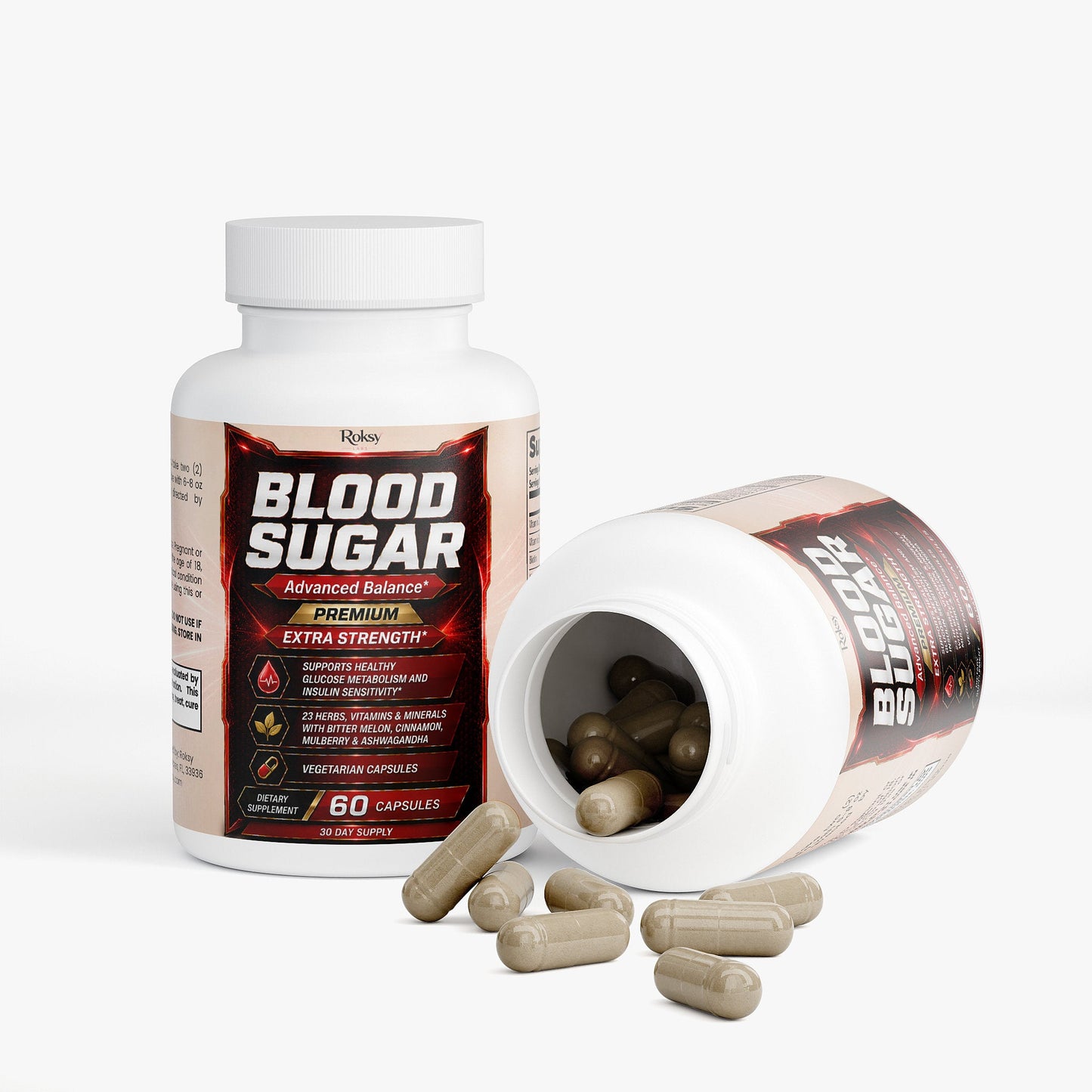 Blood Sugar by Roksy , Healthy Blood Sugar Support, Glucose Metabolism, 60 Caps