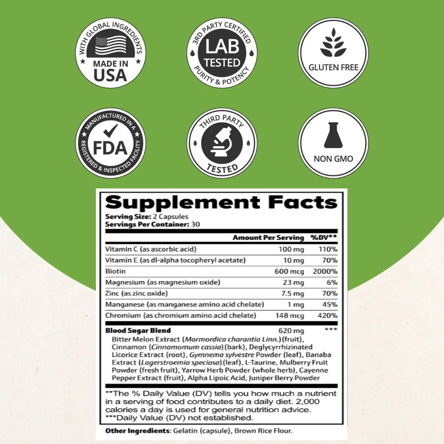 Blood Sugar by Roksy , Healthy Blood Sugar Support, Glucose Metabolism, 60 Caps