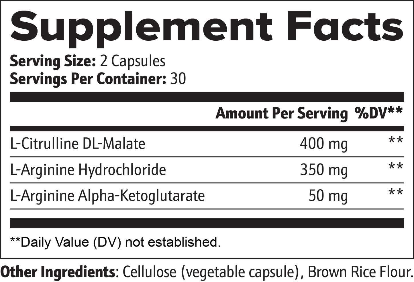 Nitric Oxide L-Citrulline, Arginine AKG. 60 capsules