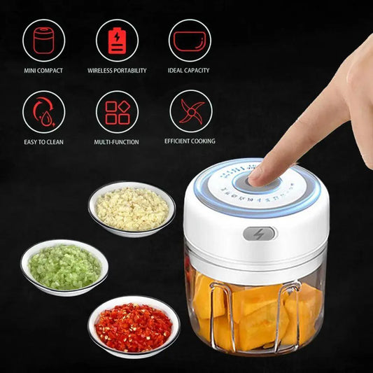 Durable Electric Food Crusher Mini Garlic Press Garlic Crusher Vegetable Chopper For Kitchen Crushed Garlic Crushed Ginger Crushed Chili